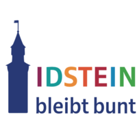 Grafik mit dem Hexenturm und dem Namen Idstein bleibt bunt