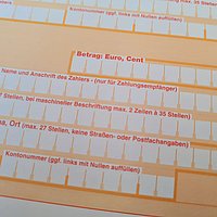 Ausschnitt eines Überweisungsträgers