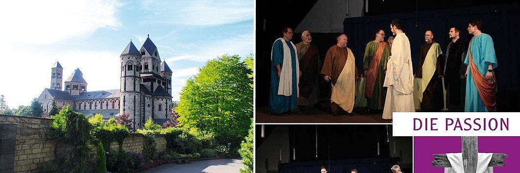 Die Benediktinerabtei Maria Lach und Szenen aus dem Passionsspiel