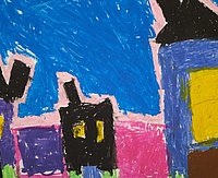 Gemaltes Bild von Häusern 