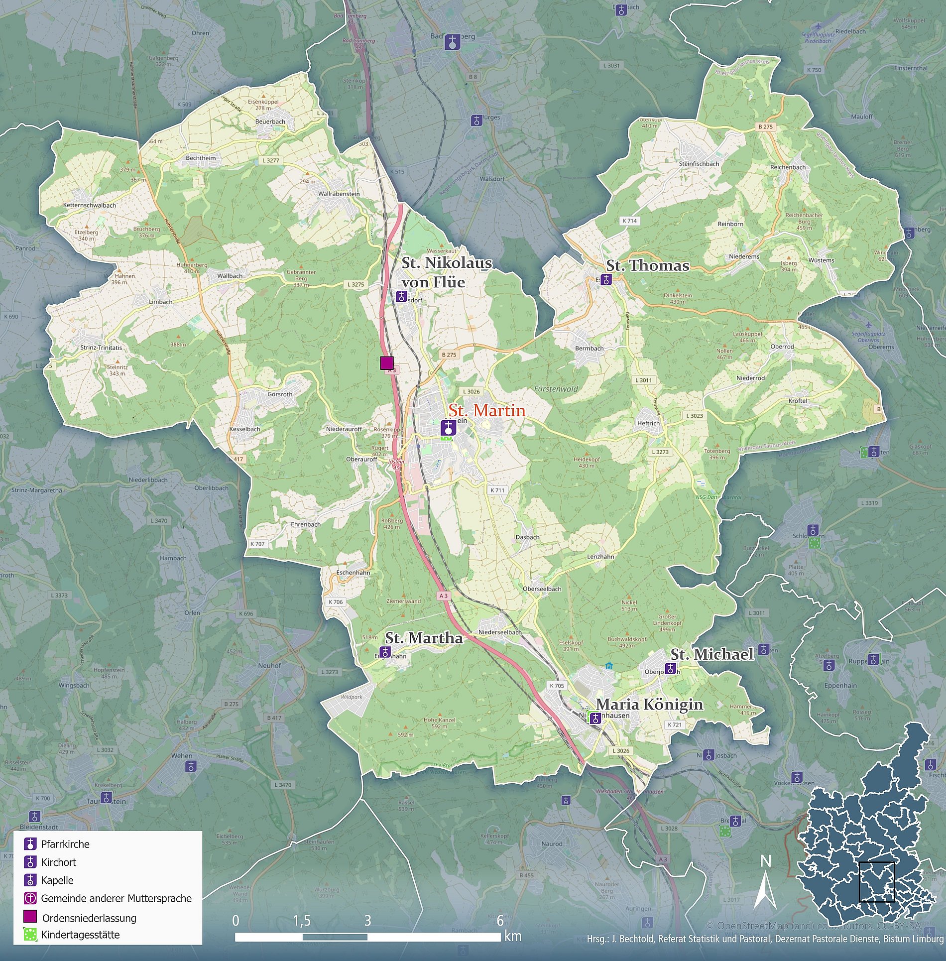 Pfarreikarte St. Martin Idsteiner Land