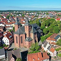 Luftbild der Stadt Walldürn