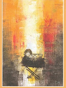 Umschlagseite des Pfarrbriefes mit einer Zeichnung von Jesus in der Krippe