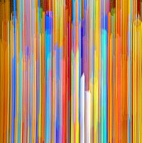 Bunte aneinander gereihte Striche als Grafik