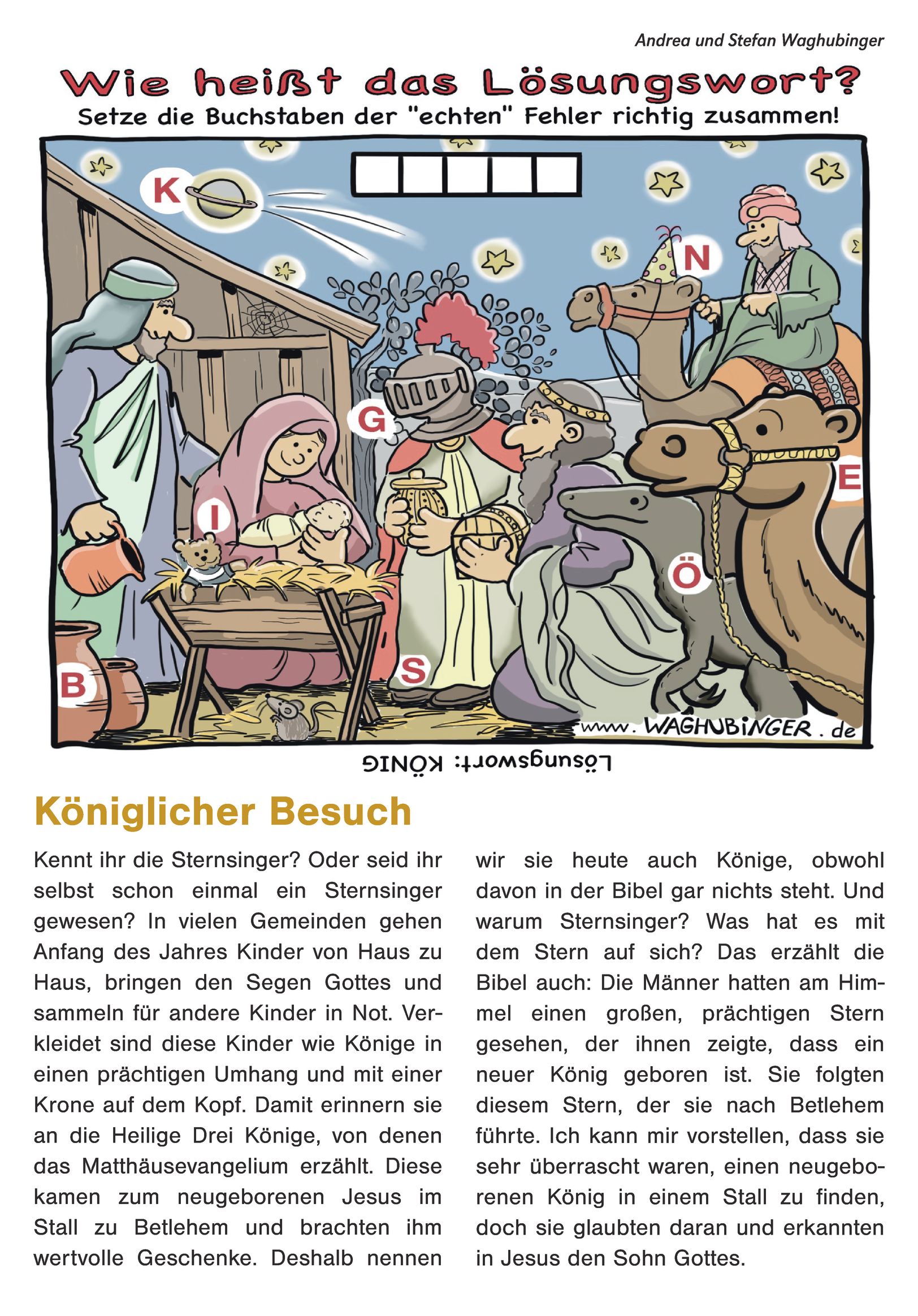 Bilderrätsel zu Thema Sternsinger